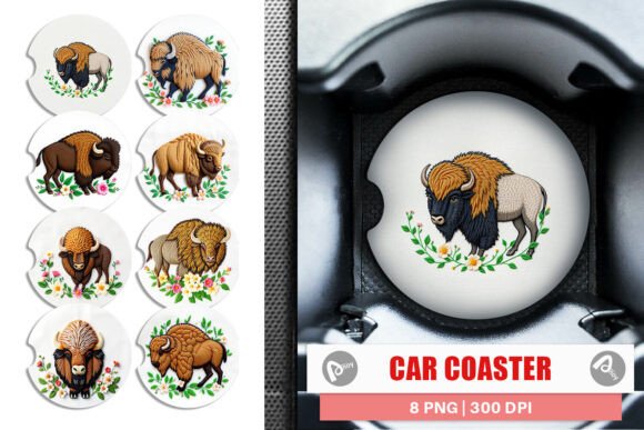 Car Coaster Bison Embroidery Review