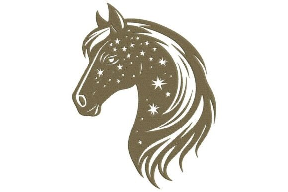 Celestial Horse in Olive Brown Embroidery Design Review