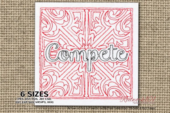 Compete Word Redwork Embroidery Review