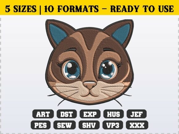 Cute Kitten Face, Animal Embroidery Review