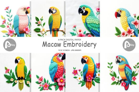 Digital Paper Macaw Embroidery Review