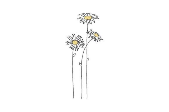 Minimalist Daisy Flowers Embroidery Design Review