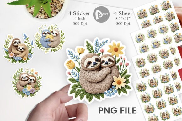 Sloth Embroidery Sticker Review for Holiday Collections