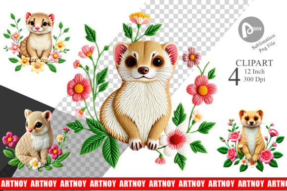 Weasel Embroidery Clipart Review for Sellers