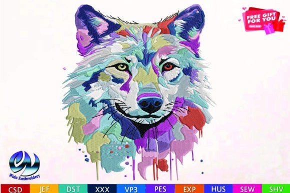 Wolf Machine Embroidery Design Review for Etsy